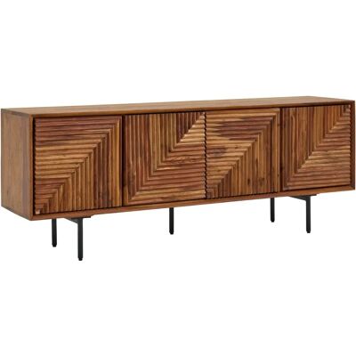 FineBuy Sheesham Lowboard 140x54x33 cm TV-Kommode mit Vier Türen - TV-Möbel FineBuy Sheesham Lowboard 140x54x33 cm TV-Kommode mit Vier Türen - TV-Möbel