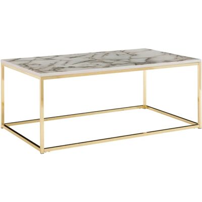 Table basse rectangulaire blanche FineBuy - aspect marbre, design moderne - Publicité Table basse rectangulaire blanche FineBuy - aspect marbre, design moderne - Publicité