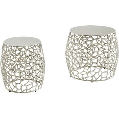 Ensemble de Tables d'Appoint en Aluminium FineBuy - Design Branche, 2 pièces - Publicité Ensemble de Tables d'Appoint en Aluminium FineBuy - Design Branche, 2 pièces - Publicité