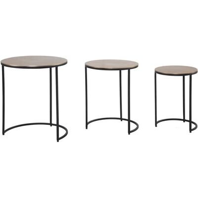 Wohnling Beistelltisch-Set - Modernes Gold/Schwarz, 3 Stück Wohnling Beistelltisch-Set - Modernes Gold/Schwarz, 3 Stück