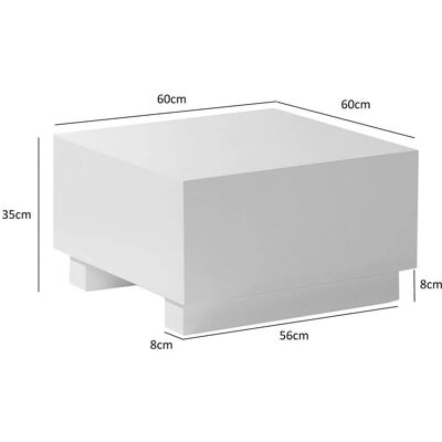 Weißer Hochglanz-Quadratischer Couchtisch Weißer Hochglanz-Quadratischer Couchtisch