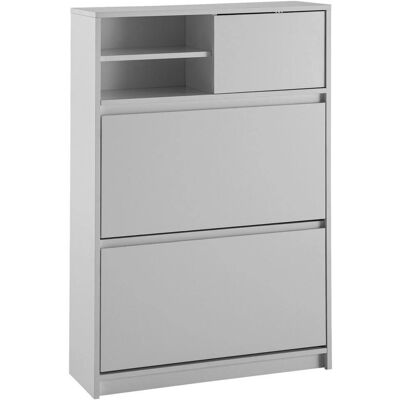 Wohnling Weiß Schuhschrank - 71x110x24 cm Moderner Stauraum Wohnling Weiß Schuhschrank - 71x110x24 cm Moderner Stauraum