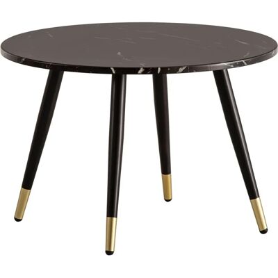 Wohnling Table Ronde Noire à Effet Marbre - Table Basse - Publicité Wohnling Table Ronde Noire à Effet Marbre - Table Basse - Publicité