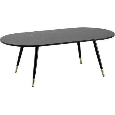 Skyport Table Basse Ovale - Aspect Marbre Noir Moderne - Publicité Skyport Table Basse Ovale - Aspect Marbre Noir Moderne - Publicité