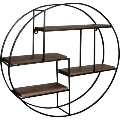FineBuy Wandregal 70x70x18 cm Mango Holz Schwarz - Wandregal FineBuy Wandregal 70x70x18 cm Mango Holz Schwarz - Wandregal
