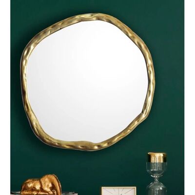 Skyport Modern - 60x60 cm Asymmetrischer Gold Wandspiegel Skyport Modern - 60x60 cm Asymmetrischer Gold Wandspiegel