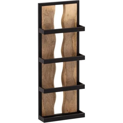 FineBuy Wandregal 30x80x10cm Mango Massivholz Metall Industrial Design FineBuy Wandregal 30x80x10cm Mango Massivholz Metall Industrial Design