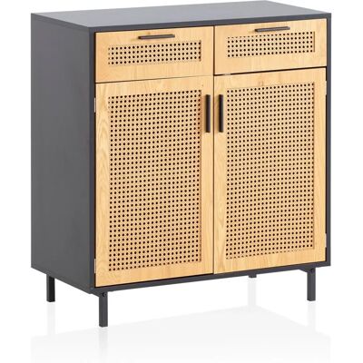 FineBuy Schwarzer Sideboard 80x86,5x40 cm - Zeitloses Design FineBuy Schwarzer Sideboard 80x86,5x40 cm - Zeitloses Design