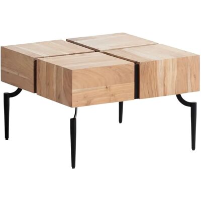 FineBuy Kwadratowy Stolik Kawowy z Drewna Litego - Nowoczesny Design FineBuy Kwadratowy Stolik Kawowy z Drewna Litego - Nowoczesny Design