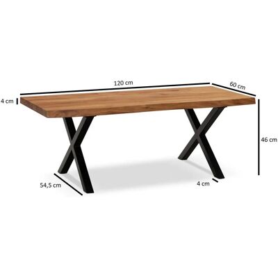 Wohnling Massivakazie Couchtisch - Wohnzimmermöbel Wohnling Massivakazie Couchtisch - Wohnzimmermöbel