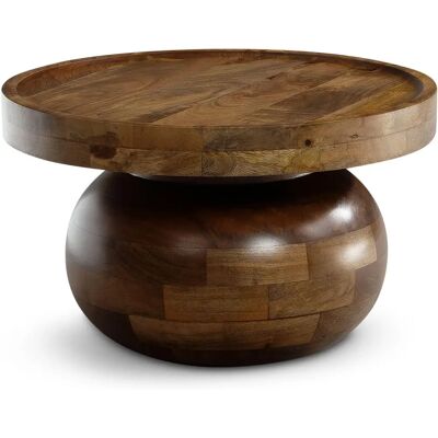 FineBuy Mango Runder Couchtisch - Massiv Holz Modern FineBuy Mango Runder Couchtisch - Massiv Holz Modern