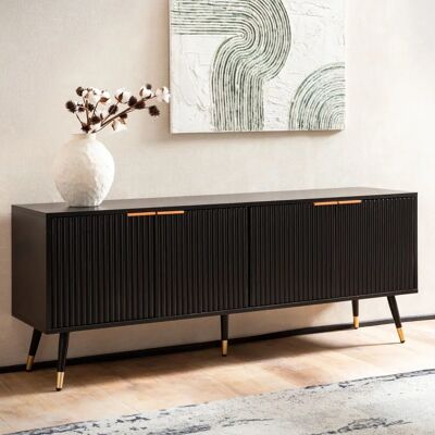 FineBuy - TV Stand - Schwarz - Eiche 150x60x39 cm - TV Stand FineBuy - TV Stand - Schwarz - Eiche 150x60x39 cm - TV Stand