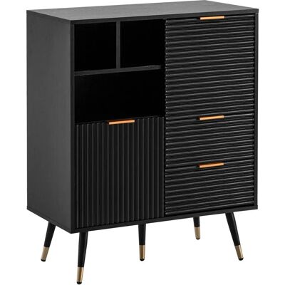 FineBuy - Sideboard 77x97x40 - Schwarz Eiche-Dekor - Sideboard FineBuy - Sideboard 77x97x40 - Schwarz Eiche-Dekor - Sideboard