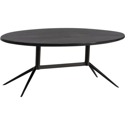FineBuy - 90x50x35 MangoMassivholz - Schwarz - Metall - Couchtisch FineBuy - 90x50x35 MangoMassivholz - Schwarz - Metall - Couchtisch