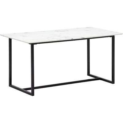FineBuy - Esstisch - Marmor-Optik Weiß - Schwarz Beine - Dining Table FineBuy - Esstisch - Marmor-Optik Weiß - Schwarz Beine - Dining Table