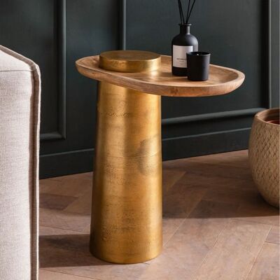 FineBuy Anstelltisch Mango Massivholz 50x30 cm Beistelltisch FineBuy Anstelltisch Mango Massivholz 50x30 cm Beistelltisch