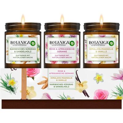 Dárková sada Botanica od Air Wick - 3 vonné svíčky - Přírodní & Exotické Dárková sada Botanica od Air Wick - 3 vonné svíčky - Přírodní & Exotické