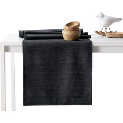 VESTA Tovaglia nero pressato moderno 30x80 - nappe VESTA Tovaglia nero pressato moderno 30x80 - nappe