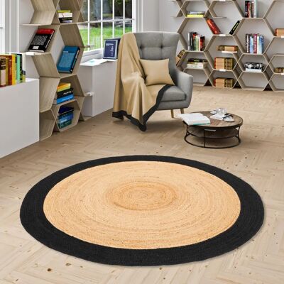 Pergamon Tapis Rond en Jute - Décor Naturel - Publicité Pergamon Tapis Rond en Jute - Décor Naturel - Publicité