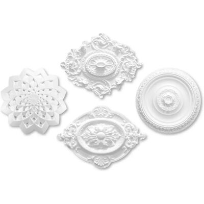 MARBET DESIGN - R-22 - Blanc - Ø60 cm - Rosette de plafond - Publicité MARBET DESIGN - R-22 - Blanc - Ø60 cm - Rosette de plafond - Publicité