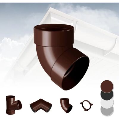 RAINWAY - Sistema di grondaie 130mm PVC - Marrone - curva 67° - Sistema di grondaie RAINWAY - Sistema di grondaie 130mm PVC - Marrone - curva 67° - Sistema di grondaie