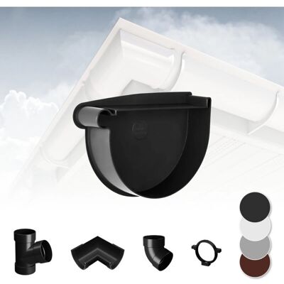RainWay 130 - Antracite Tappo raccordo sinistro - Sistema di grondaie (PVC-U) RainWay 130 - Antracite Tappo raccordo sinistro - Sistema di grondaie (PVC-U)