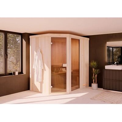 FinnTherm Innensauna Pearl - Sauna mit Glasfront, verschiedene Größen FinnTherm Innensauna Pearl - Sauna mit Glasfront, verschiedene Größen