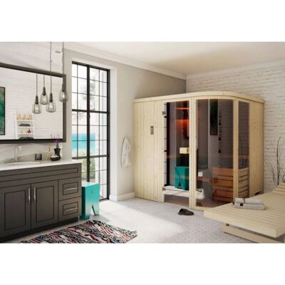 FinnTherm Verve Sauna - Nordische Fichte, Groß, Glasfront FinnTherm Verve Sauna - Nordische Fichte, Groß, Glasfront