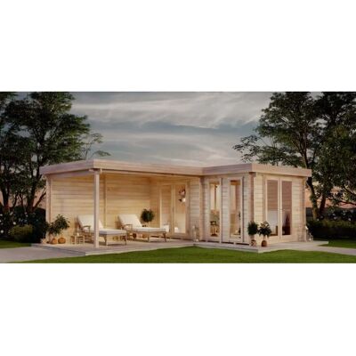 FinnTherm Quinta ISO Saunahaus - Isolierte Wände, Große Terrasse, Glasbeschläge FinnTherm Quinta ISO Saunahaus - Isolierte Wände, Große Terrasse, Glasbeschläge