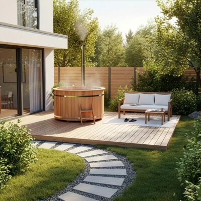 FinnTherm Bergen Badefass - Edelstahl Innenofen 22 kW FinnTherm Bergen Badefass - Edelstahl Innenofen 22 kW