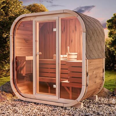 FinnTherm Ellipso M Sauna - Platzsparendes Design FinnTherm Ellipso M Sauna - Platzsparendes Design