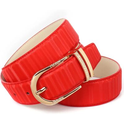 ANTHONI CROWN Ledergürtel - Klassisch Elegant Roter Damen Gürtel ANTHONI CROWN Ledergürtel - Klassisch Elegant Roter Damen Gürtel