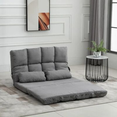 HOMCOM Bodenstuhl 2-in-1 Sofa & Bett - Verstellbar, Samt & Stahl, 102x73x60cm HOMCOM Bodenstuhl 2-in-1 Sofa & Bett - Verstellbar, Samt & Stahl, 102x73x60cm
