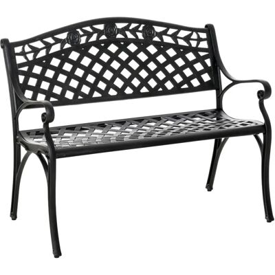 Outsunny Gartenbank - Metall, 2-Sitzer, Schwarz - Gartenbank Outsunny Gartenbank - Metall, 2-Sitzer, Schwarz - Gartenbank