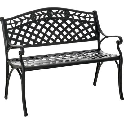 Outsunny Gartenbank Schwarz, 102,5x61x84cm, 2-Sitzer - Gartenbank Outsunny Gartenbank Schwarz, 102,5x61x84cm, 2-Sitzer - Gartenbank