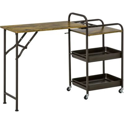 Chariot de Cuisine HOMCOM avec Table Pliable, 2 Étagères, Étagère Ouverte - Chariot de Cuisine - Publicité Chariot de Cuisine HOMCOM avec Table Pliable, 2 Étagères, Étagère Ouverte - Chariot de Cuisine - Publicité