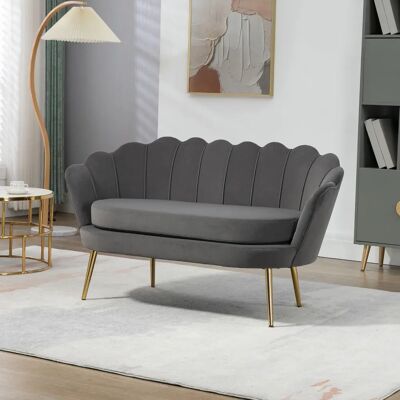 HOMCOM Divano Vintage Glamour Grigio - Divano HOMCOM Divano Vintage Glamour Grigio - Divano