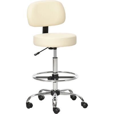 HOMCOM Verstellbarer Beigefarbener PU Barhocker - Drehbar, Modernes Design HOMCOM Verstellbarer Beigefarbener PU Barhocker - Drehbar, Modernes Design