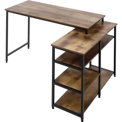 HOMCOM Eckschreibtisch L-Form Rustikales Braun 135x90x79cm HOMCOM Eckschreibtisch L-Form Rustikales Braun 135x90x79cm