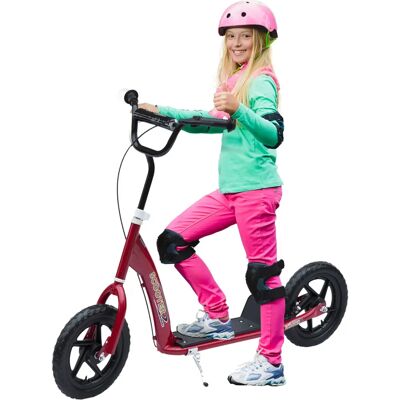 HOMCOM Kinderroller 12 Zoll Rot - Kinderscooter mit Höhenverstellbar HOMCOM Kinderroller 12 Zoll Rot - Kinderscooter mit Höhenverstellbar
