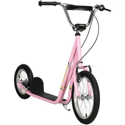 HOMCOM Kinderroller mit Bremsen - 16/12 Zoll Scooter für Kinder Rosa HOMCOM Kinderroller mit Bremsen - 16/12 Zoll Scooter für Kinder Rosa