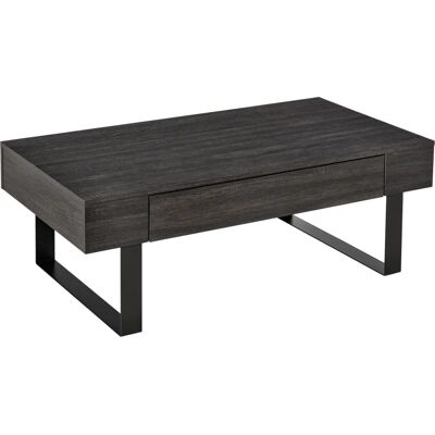 HOMCOM Dunkelgrauer Couchtisch mit Schublade & Regalen - Beistelltisch HOMCOM Dunkelgrauer Couchtisch mit Schublade & Regalen - Beistelltisch