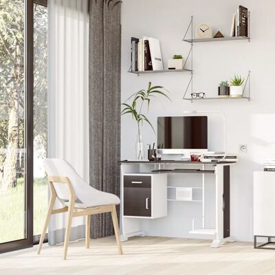 HOMCOM Stahl MDF Kompakter Schreibtisch mit Schubladen - Büro & Zuhause HOMCOM Stahl MDF Kompakter Schreibtisch mit Schubladen - Büro & Zuhause