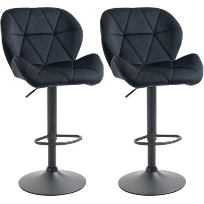 HOMCOM Verstellbare Barhocker-Set - Schwarz - Barhocker HOMCOM Verstellbare Barhocker-Set - Schwarz - Barhocker