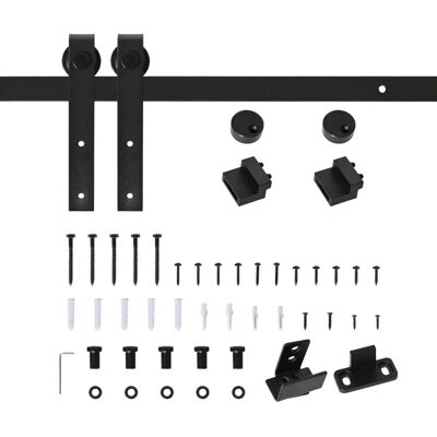 HOMCOM Schiebetürsystem - Kohlenstoffstahl Schwarz - 183x0,6x18cm HOMCOM Schiebetürsystem - Kohlenstoffstahl Schwarz - 183x0,6x18cm
