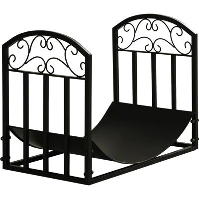 Outsunny Kaminholzregal - 60,5x46,5x36cm - Schwarz - Kaminholzregal Outsunny Kaminholzregal - 60,5x46,5x36cm - Schwarz - Kaminholzregal