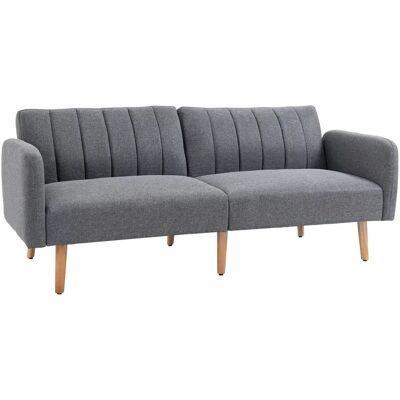 HOMCOM - Schlafsofa 2-Sitzer - Grau - Schlafsofa HOMCOM - Schlafsofa 2-Sitzer - Grau - Schlafsofa