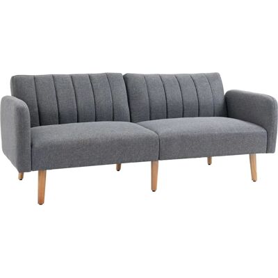 Sofá Cama HOMCOM - Respaldo Ajustable - Aspecto Lino de Poliéster - 173x75x73cm Sofá Cama HOMCOM - Respaldo Ajustable - Aspecto Lino de Poliéster - 173x75x73cm