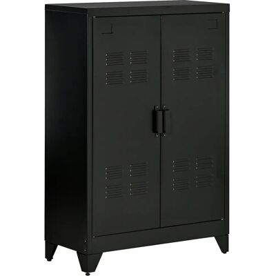 HOMCOM Schwarzer Sideboard mit Regalen - 75 x 33 x 110 cm HOMCOM Schwarzer Sideboard mit Regalen - 75 x 33 x 110 cm