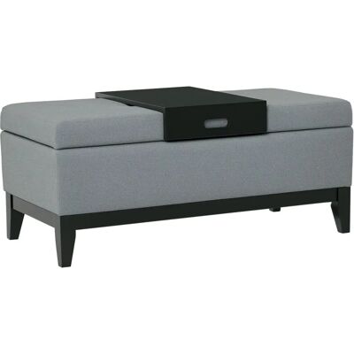 HOMCOM Pufa z schowkiem - Tapicerka tufted, Ciemnoszary, 107x50x44cm - Pufa z schowkiem HOMCOM Pufa z schowkiem - Tapicerka tufted, Ciemnoszary, 107x50x44cm - Pufa z schowkiem
